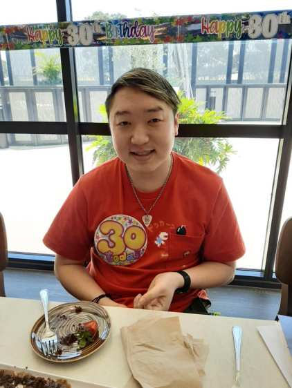 Davo and birthday cake