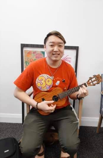 Davo Serenading on Ukulele